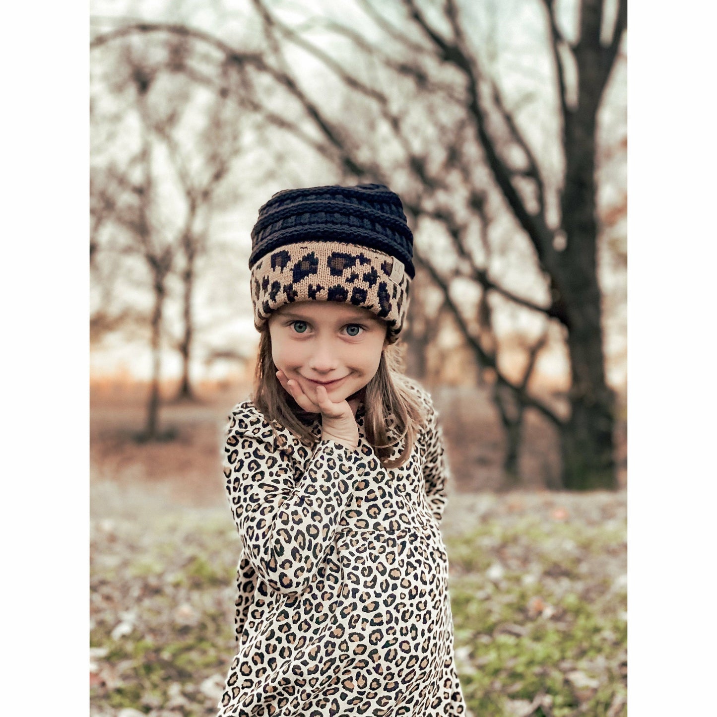 KIDS Cuff Leopard Print || Natural + Indie Pink