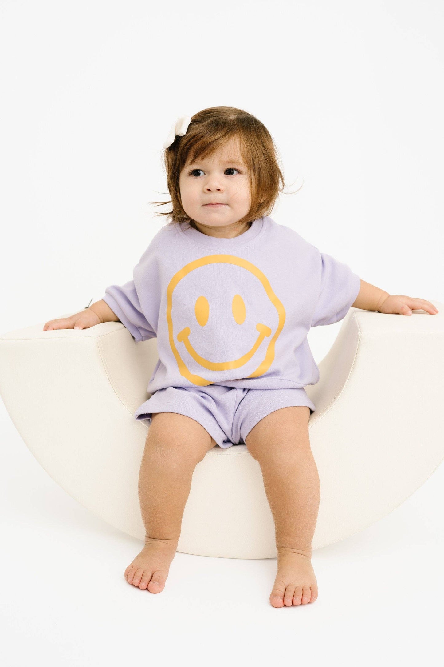 Short Sleeve Smiley Set || Lilac