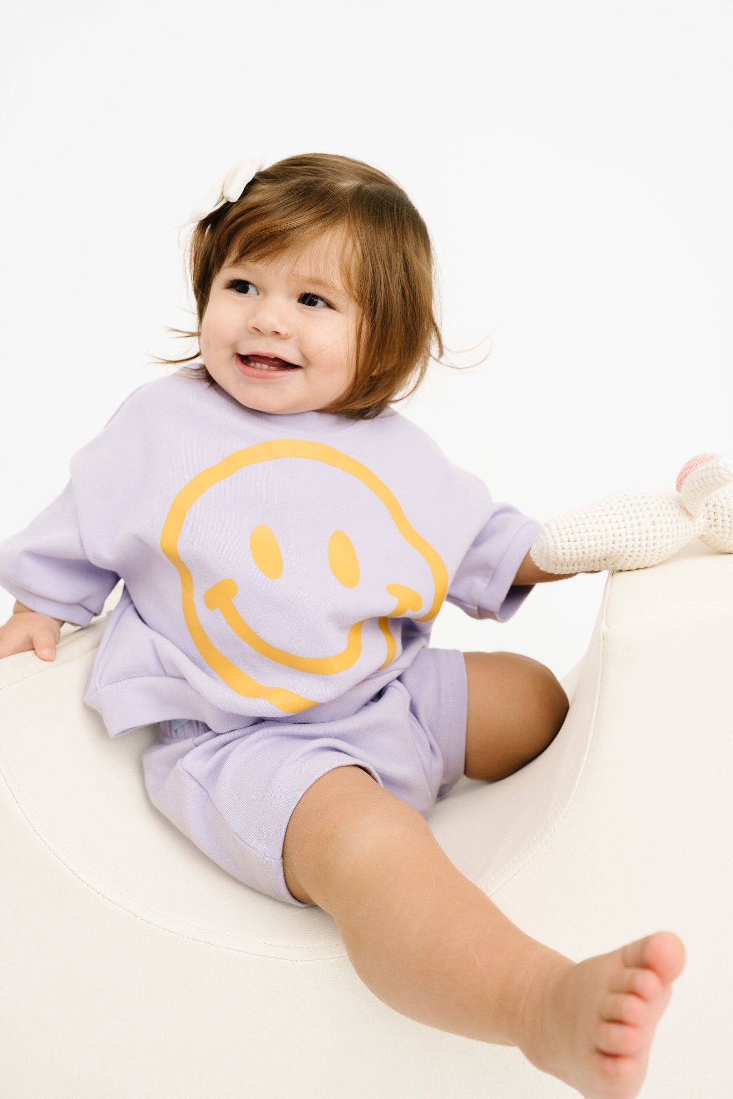 Short Sleeve Smiley Set || Lilac