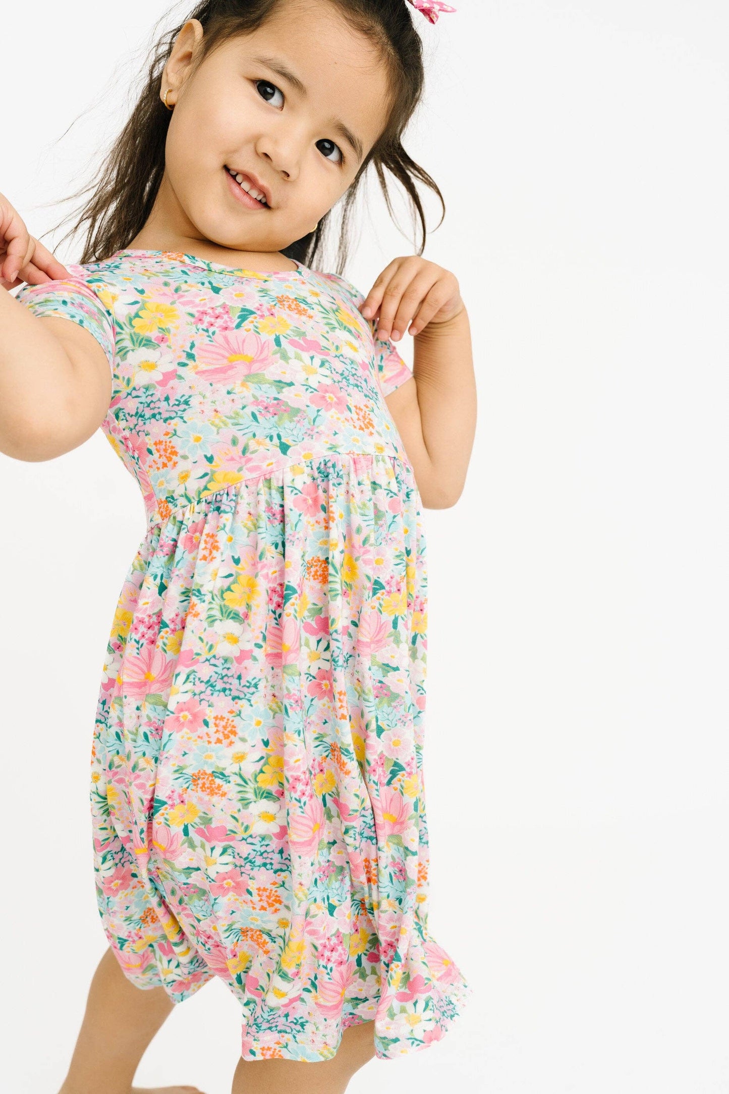 Short Sleeve Bamboo Dress || Garden Glow