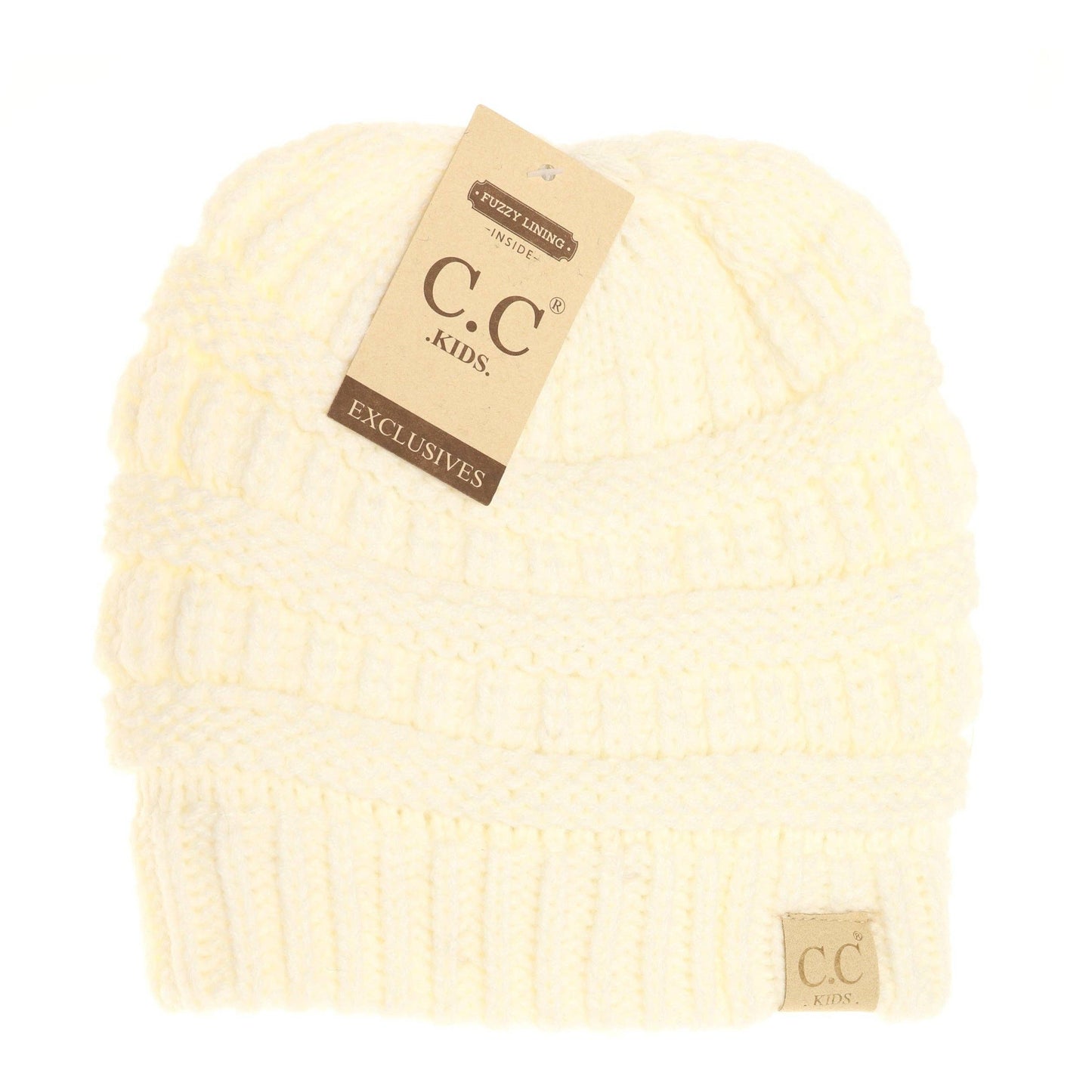 Kids Solid Fuzzy Lined || Beige