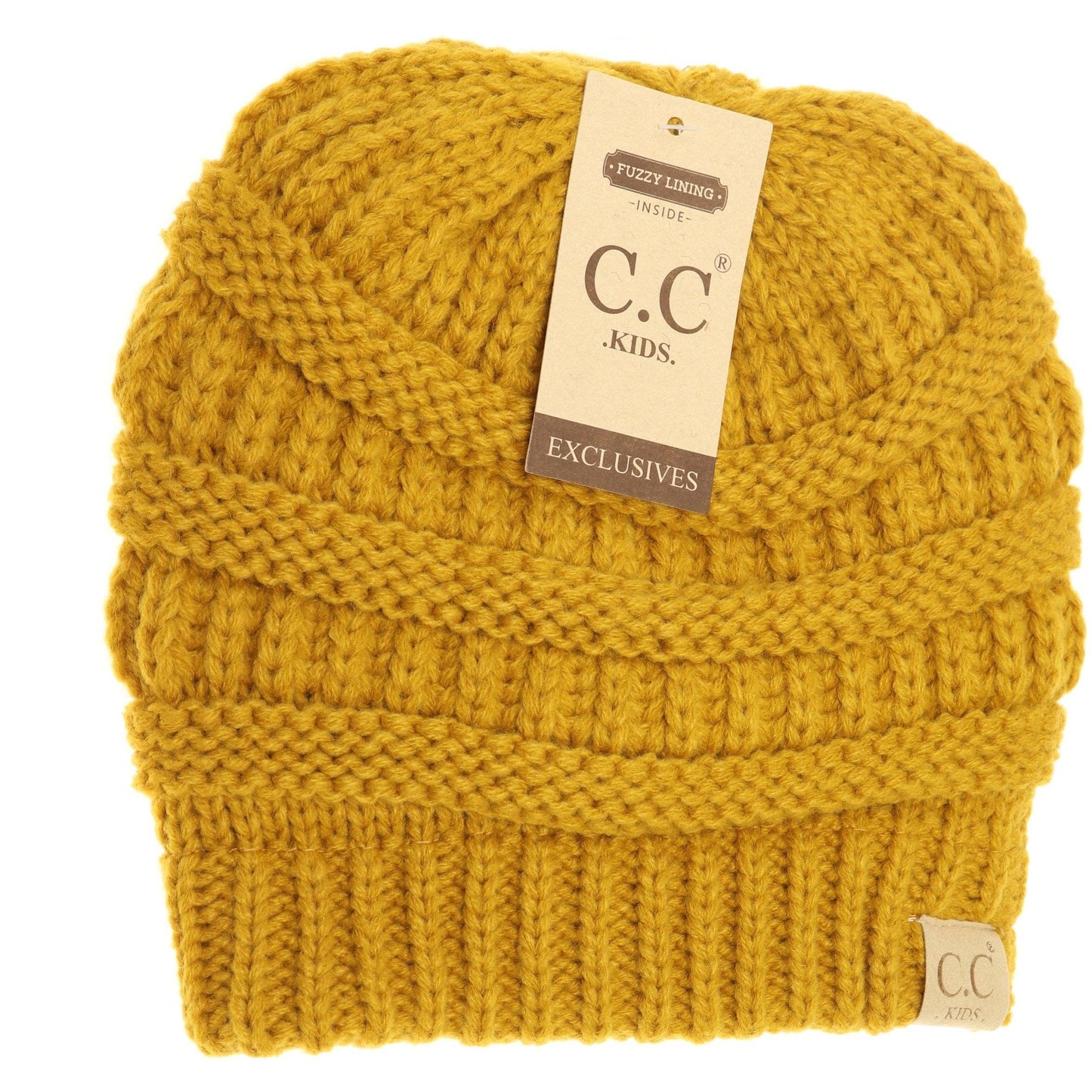 Kids Solid Fuzzy Lined || Beige