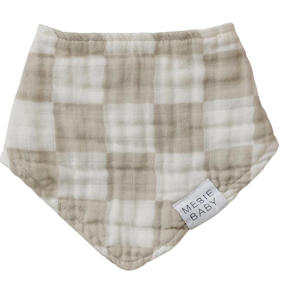 Taupe Checkered || Bandana Bib