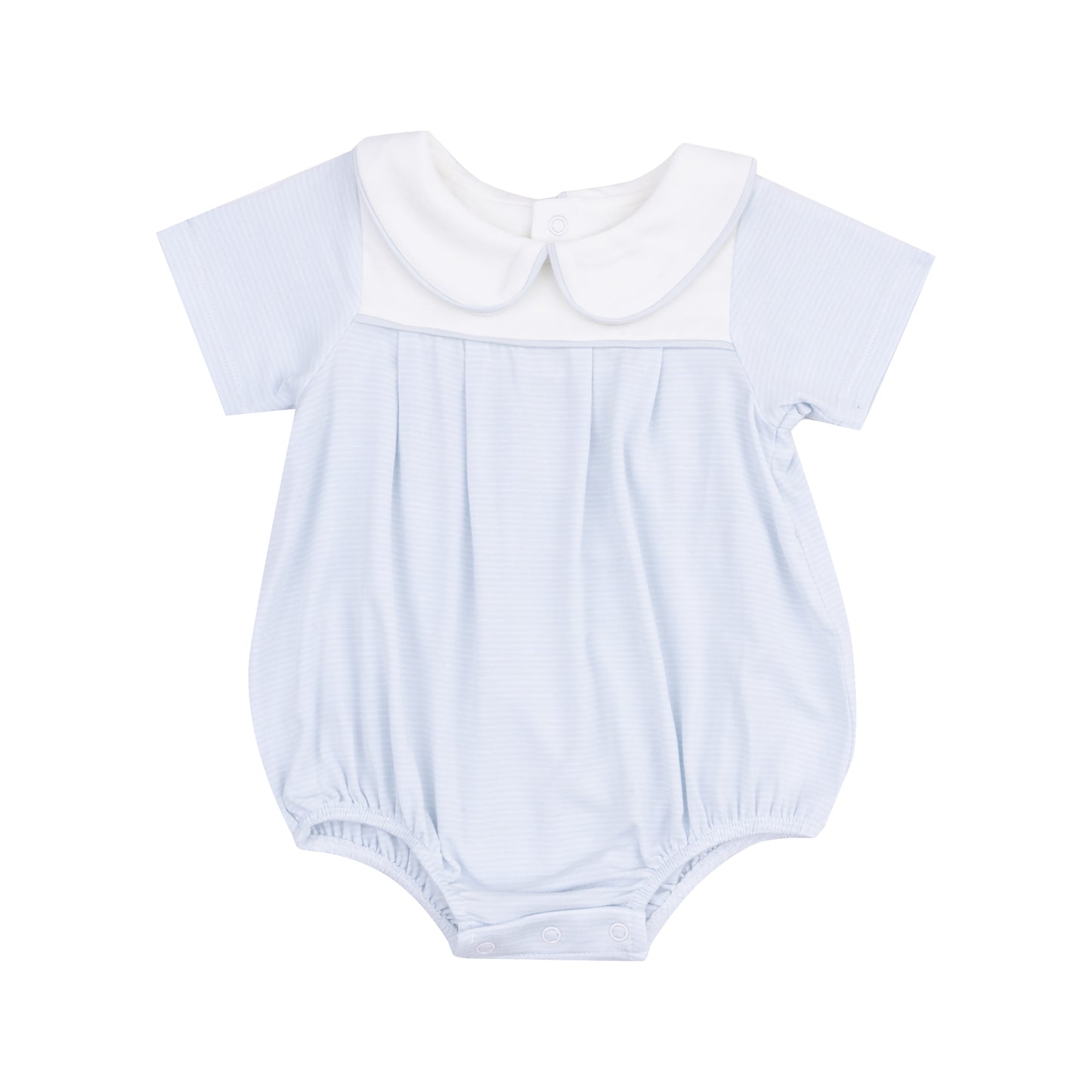 Classic Box Pleat Bubble || Stripe Classic Blue