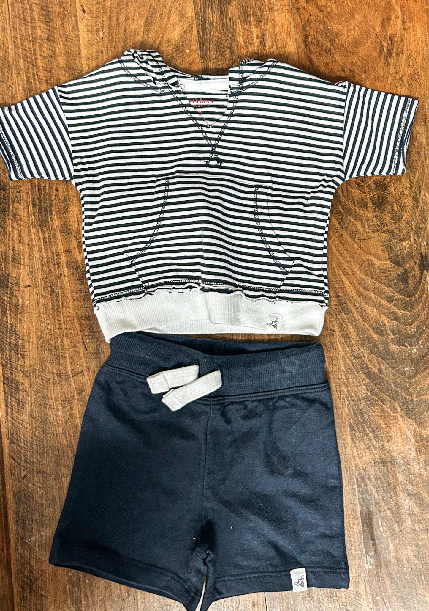 Hooded Set || Midnight Stripe