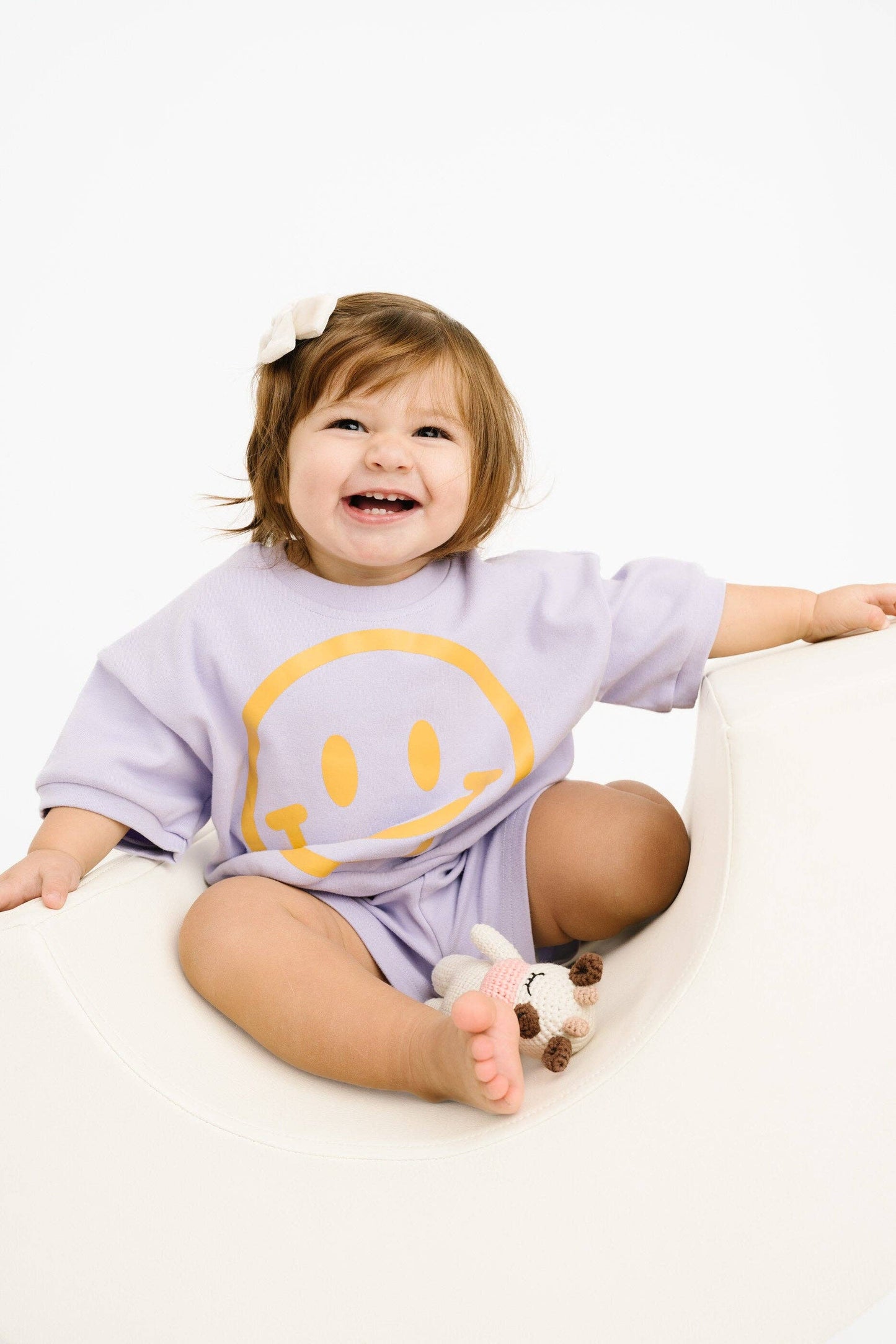 Short Sleeve Smiley Set || Lilac