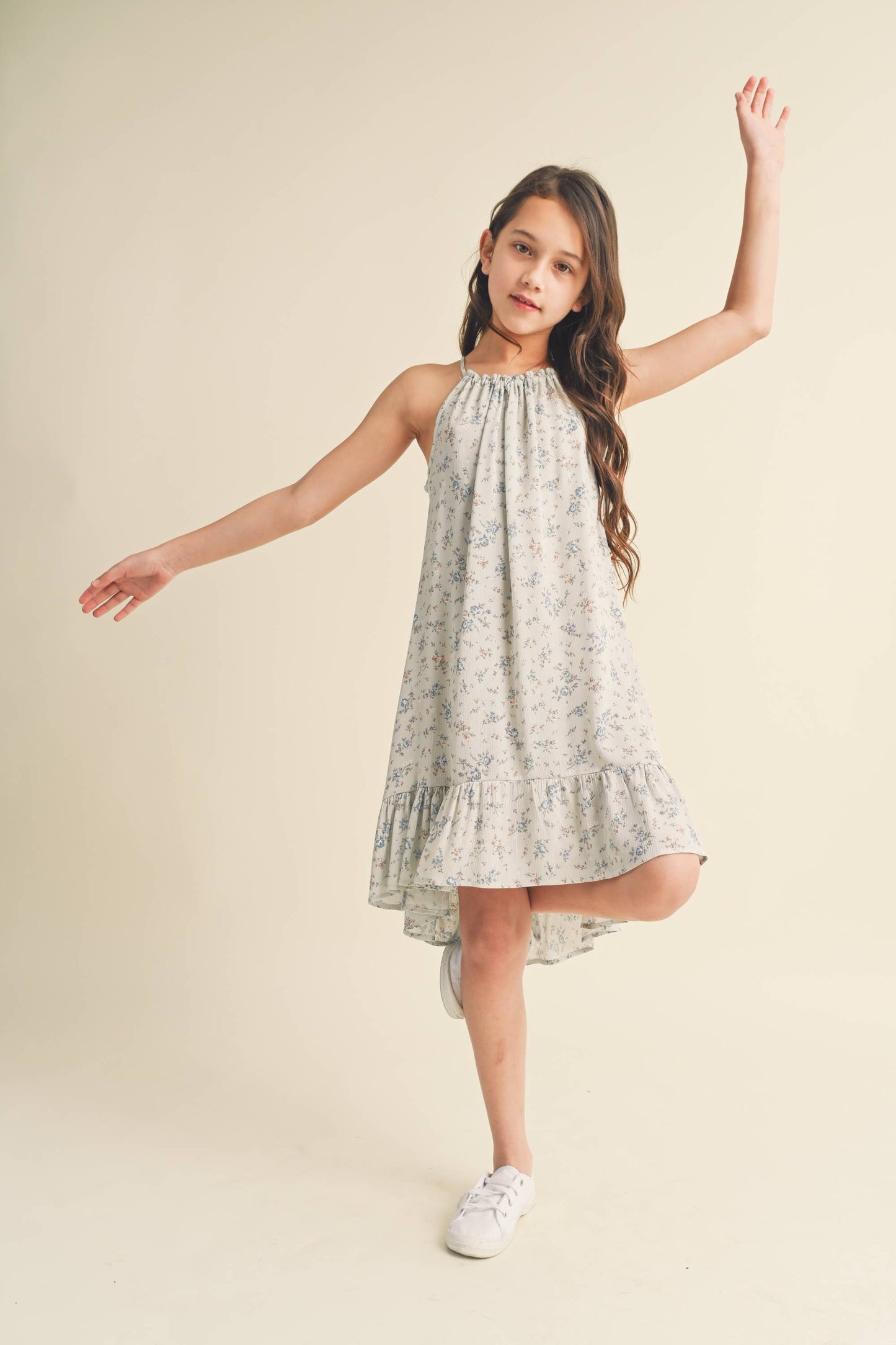 Halter Flounce Dress || Sage + Stone Blue