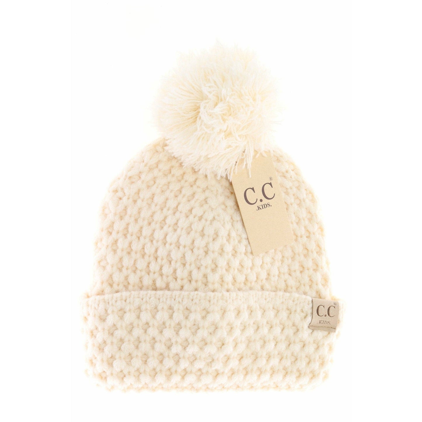 KIDS Bee Stitch Knit Pom || Light Grey
