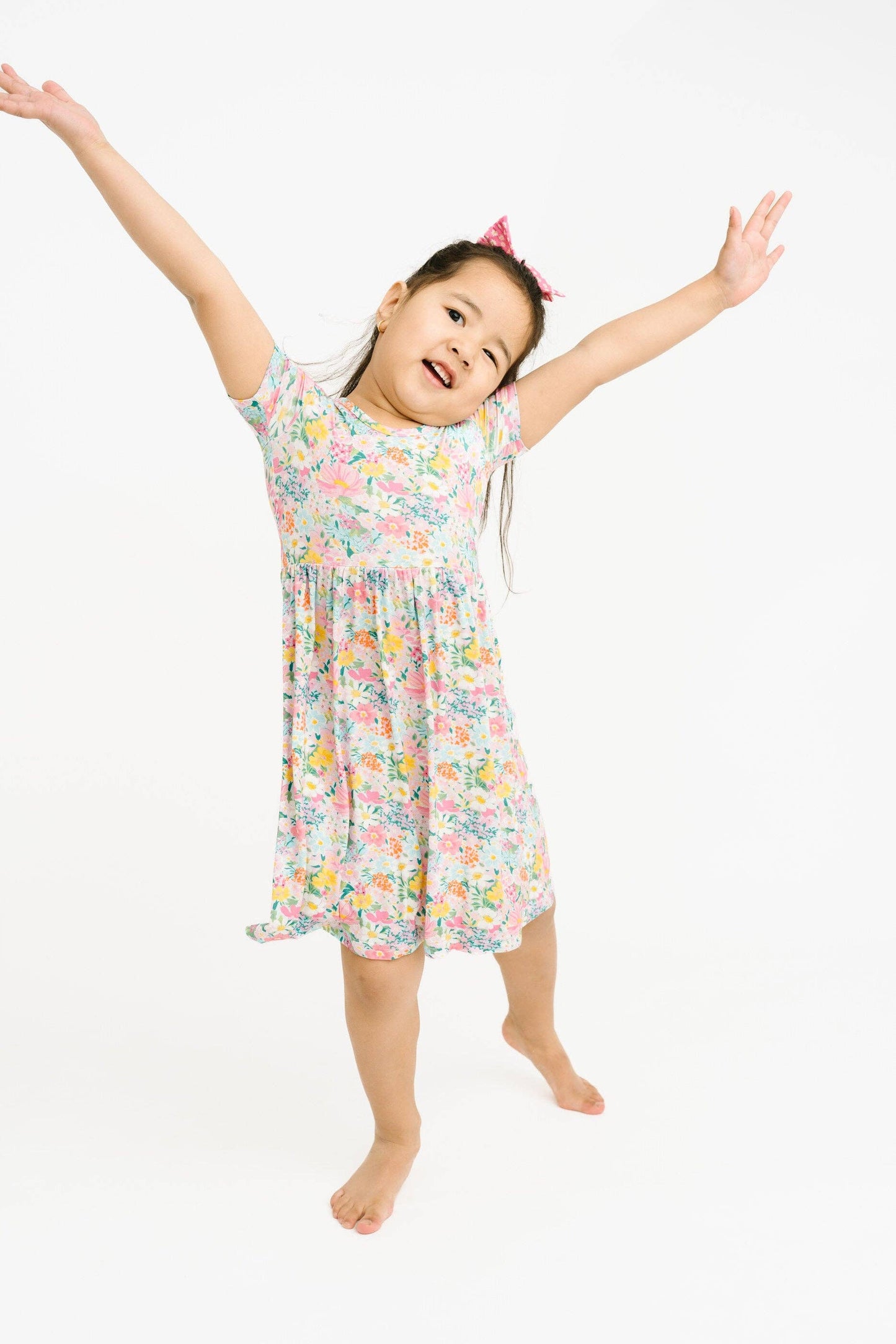Short Sleeve Bamboo Dress || Garden Glow