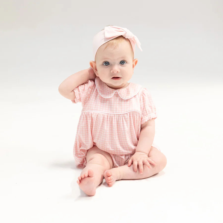 Classic Puff Sleeve Baby Doll Bubble || Pink Gingham