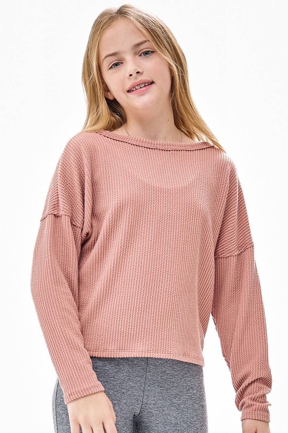 Ribbed Pullover Top || Dusty Pink