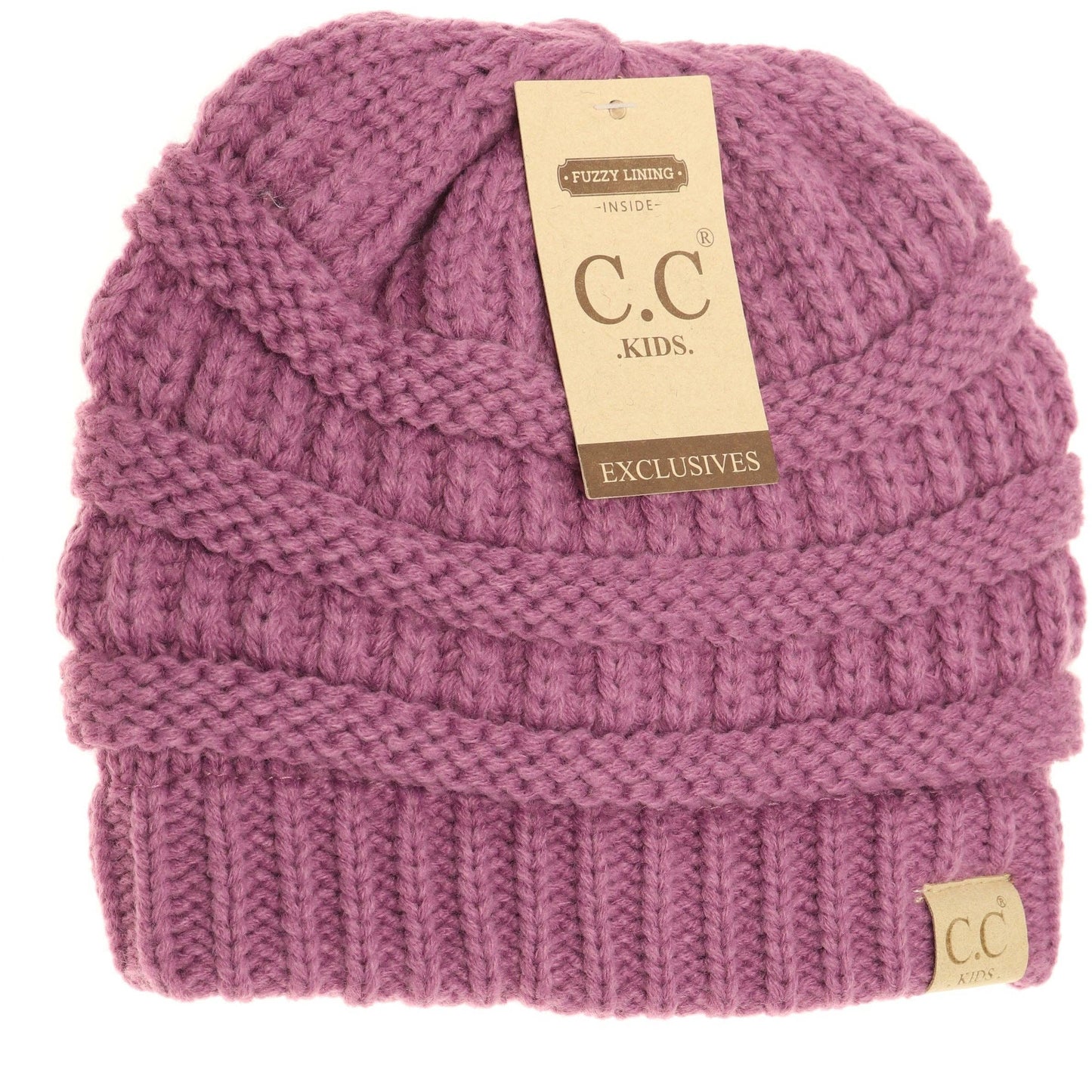 Kids Solid Fuzzy Lined || Beige