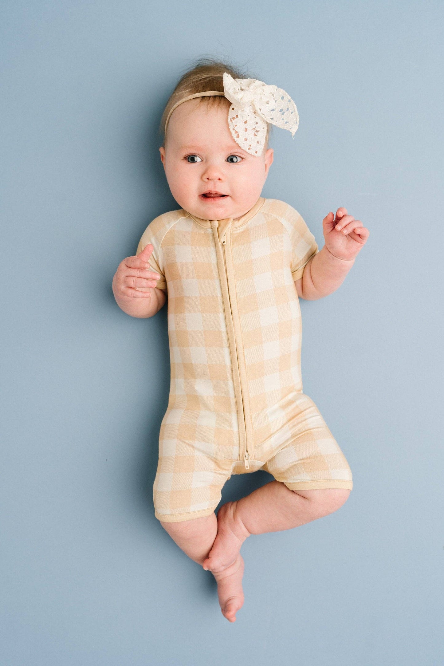 Bamboo Short Romper || Desert Plaid