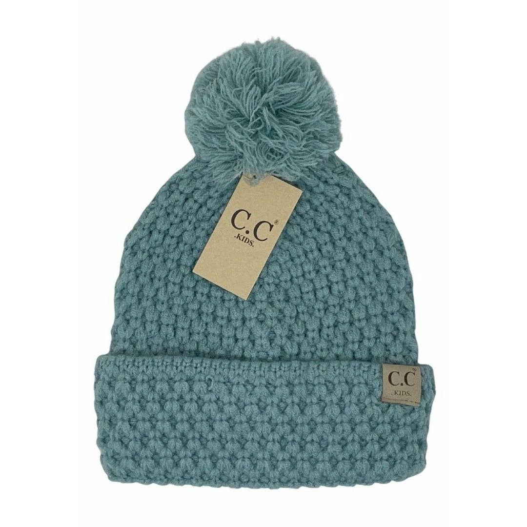 KIDS Bee Stitch Knit Pom || Light Grey