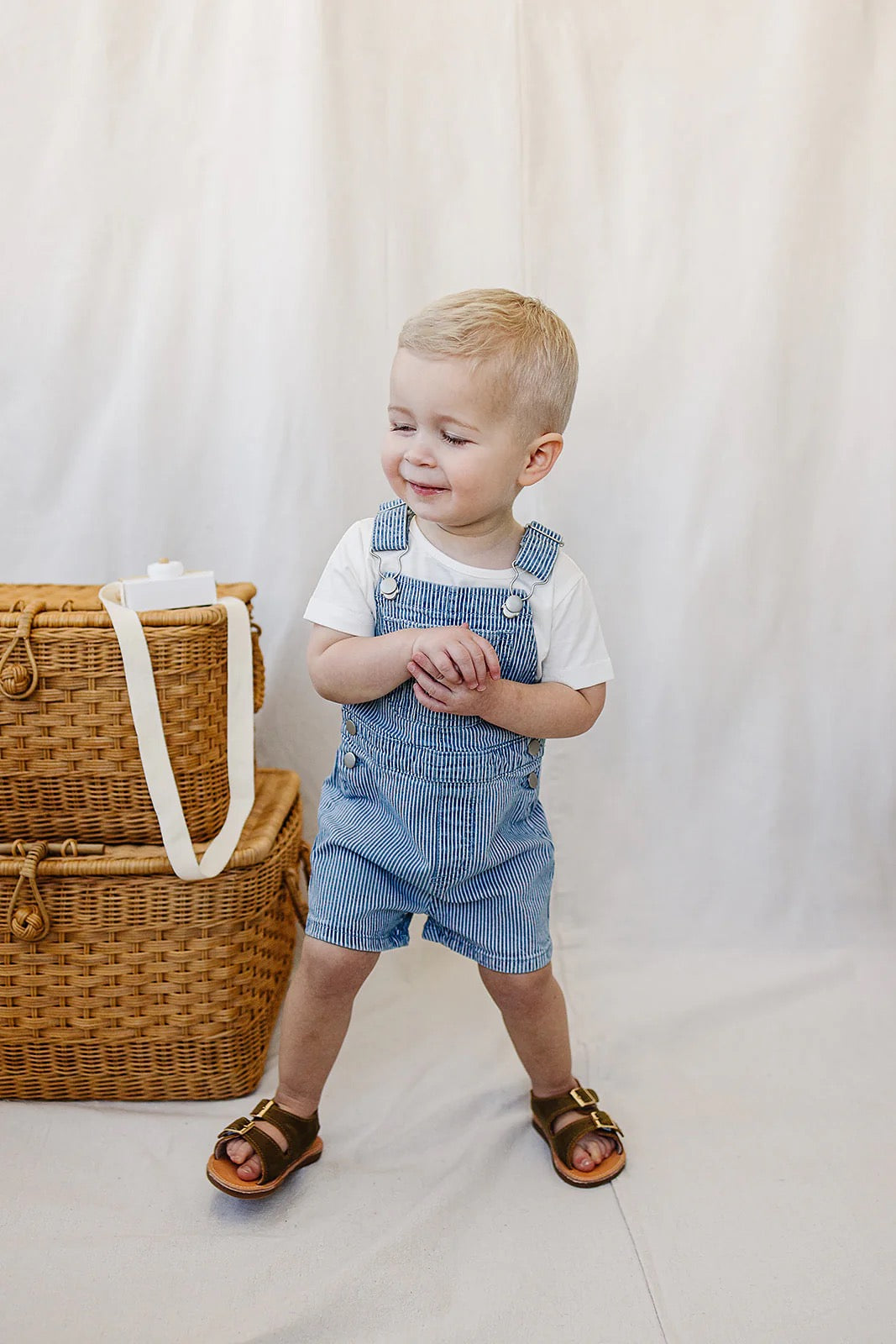 Short Overalls || Blue Stripe