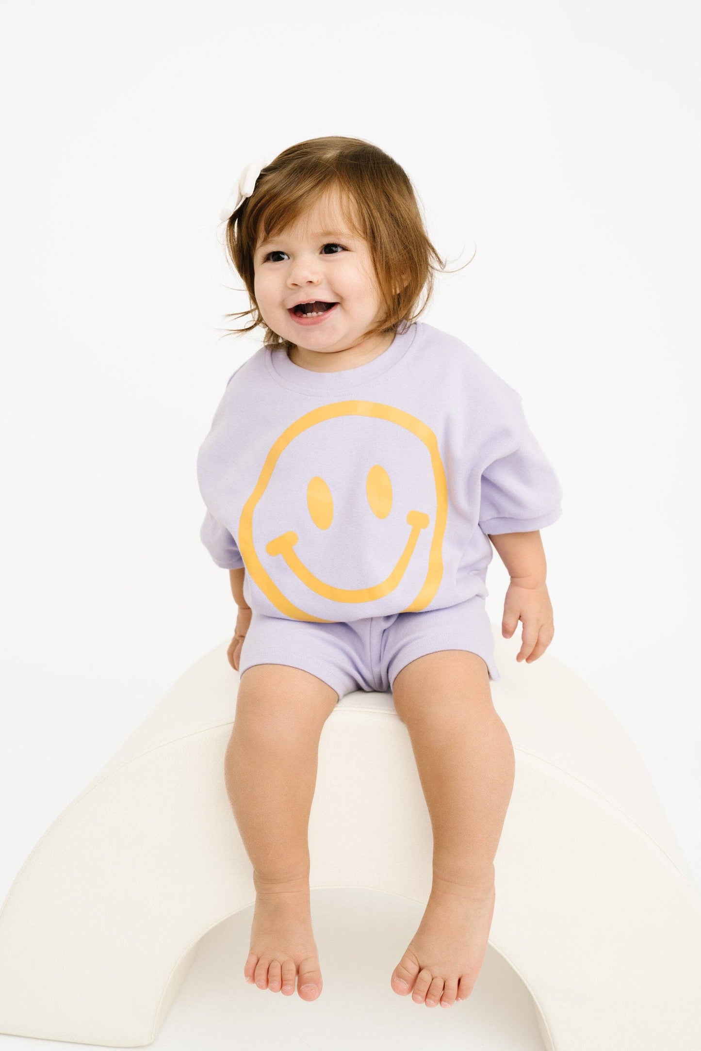 Short Sleeve Smiley Set || Lilac