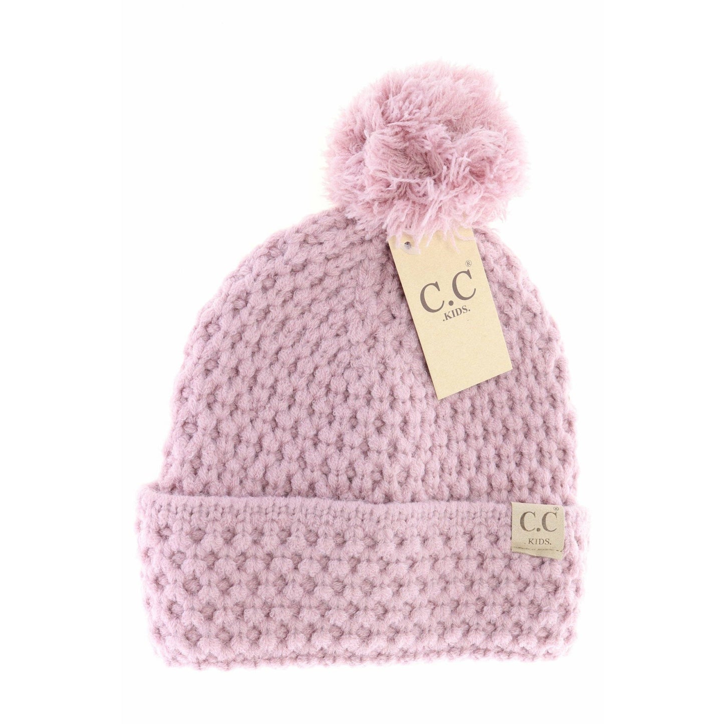 KIDS Bee Stitch Knit Pom || Light Grey