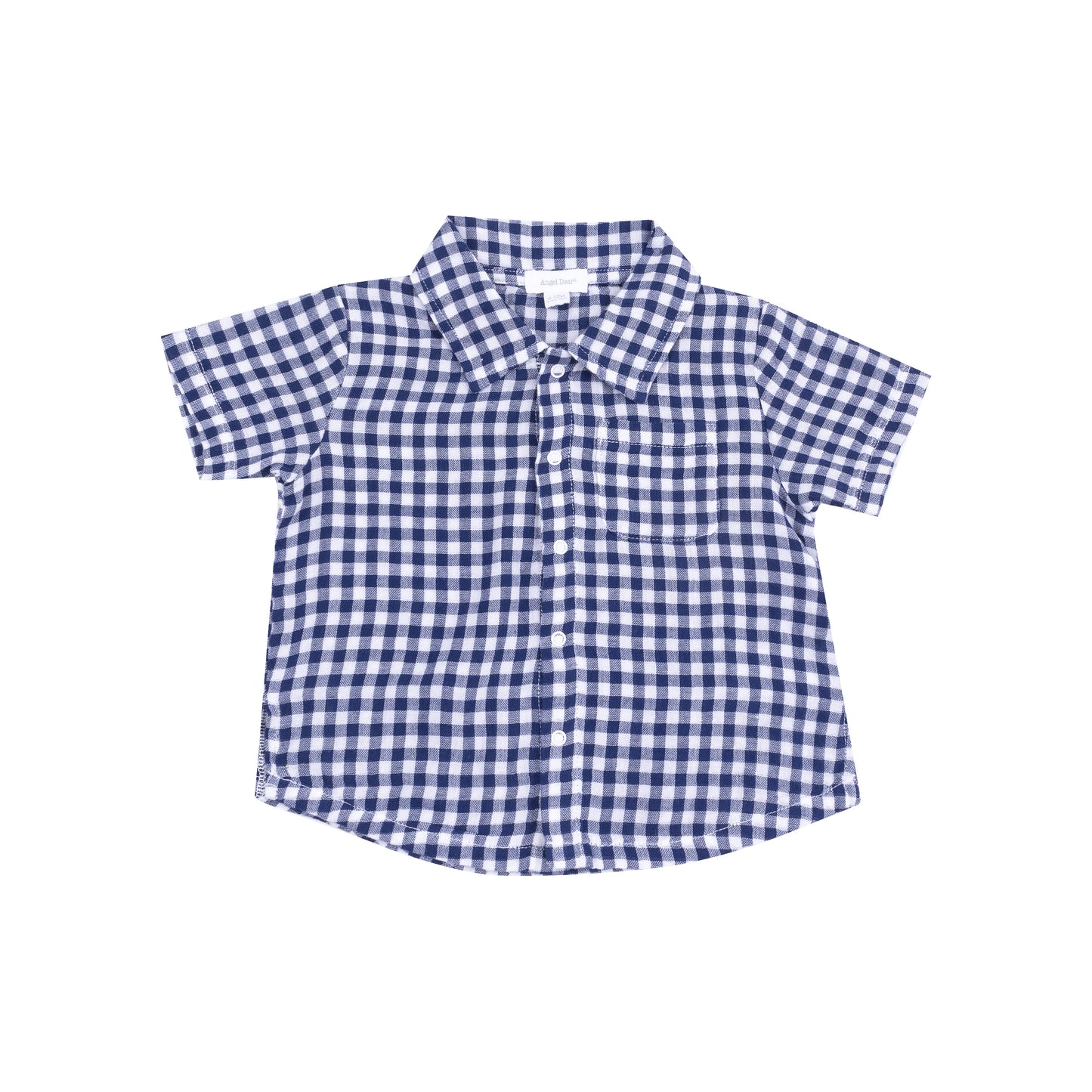 Muslin Polo Button Down + French Terry Shorts || Navy Gingham