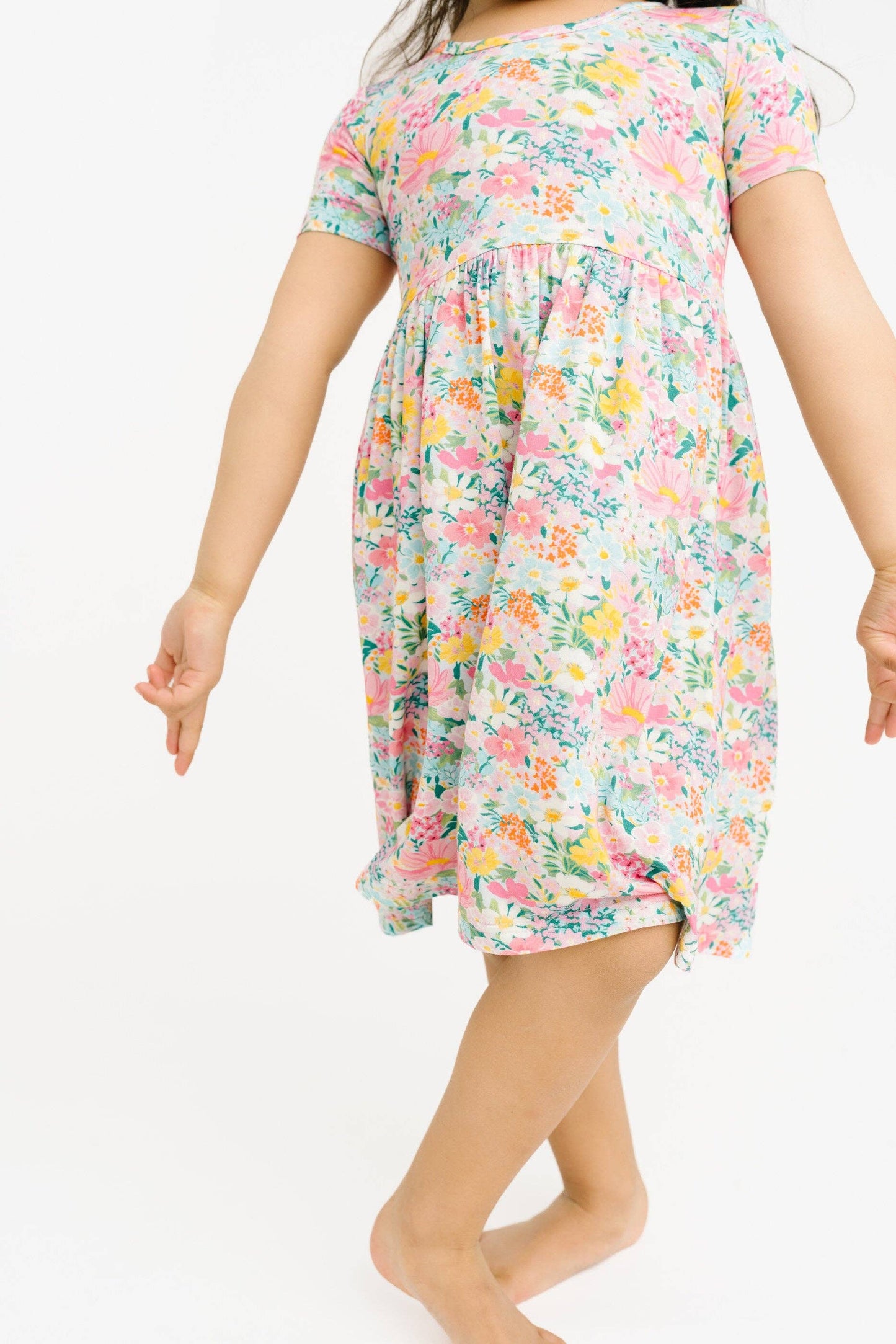 Short Sleeve Bamboo Dress || Garden Glow