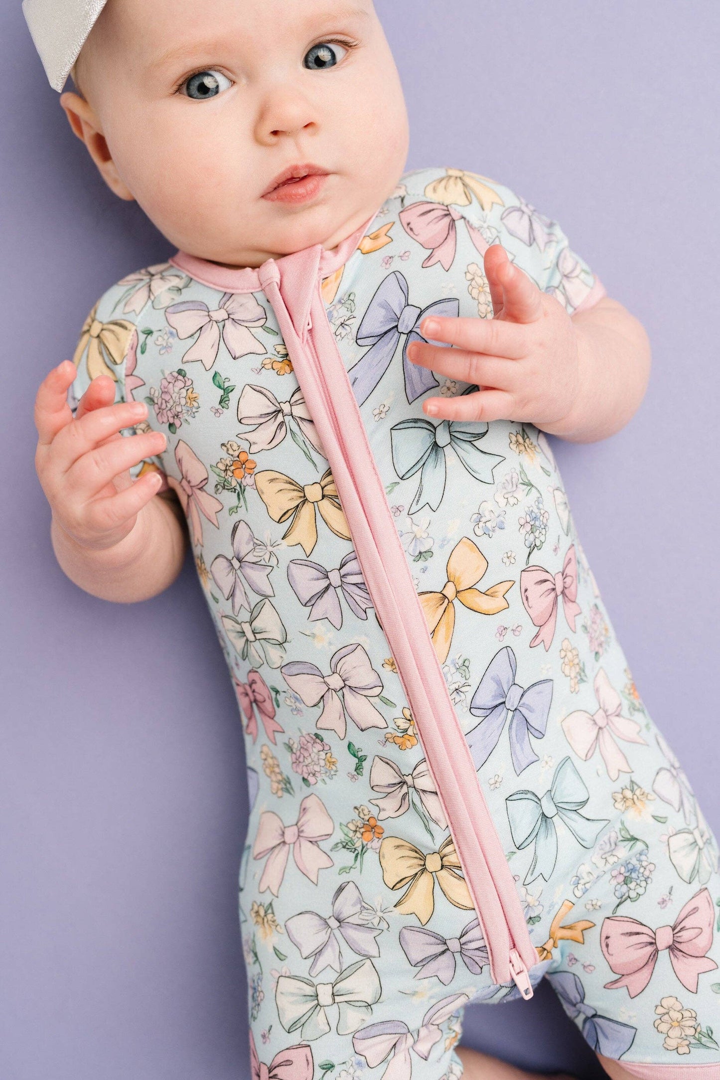 Bamboo Short Romper || Spring Bows