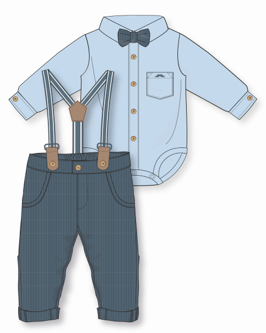 Suspender Bowtie Set || Blue + Ocean