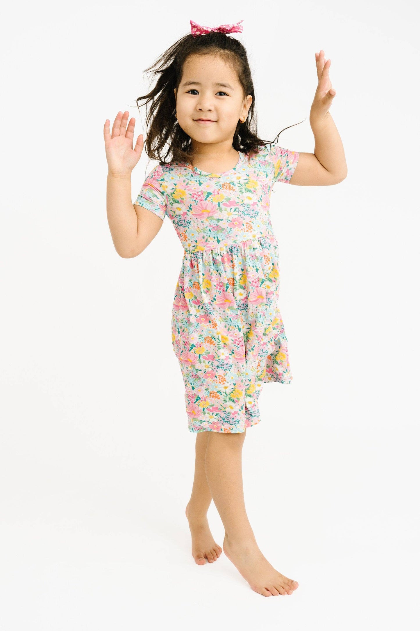 Short Sleeve Bamboo Dress || Garden Glow
