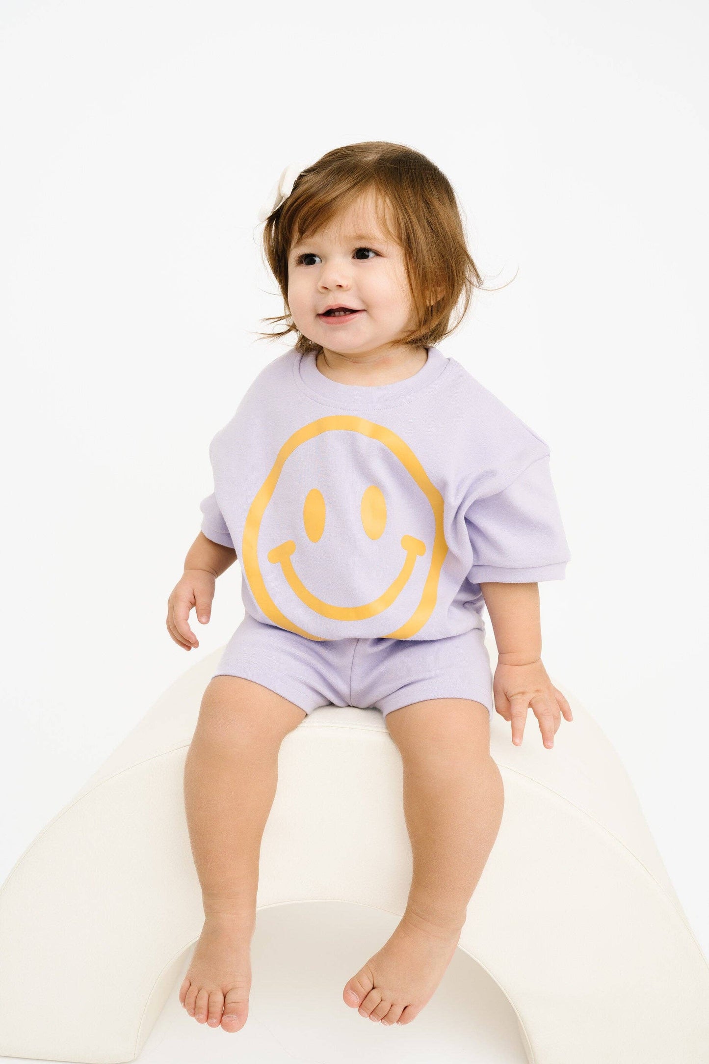 Short Sleeve Smiley Set || Lilac