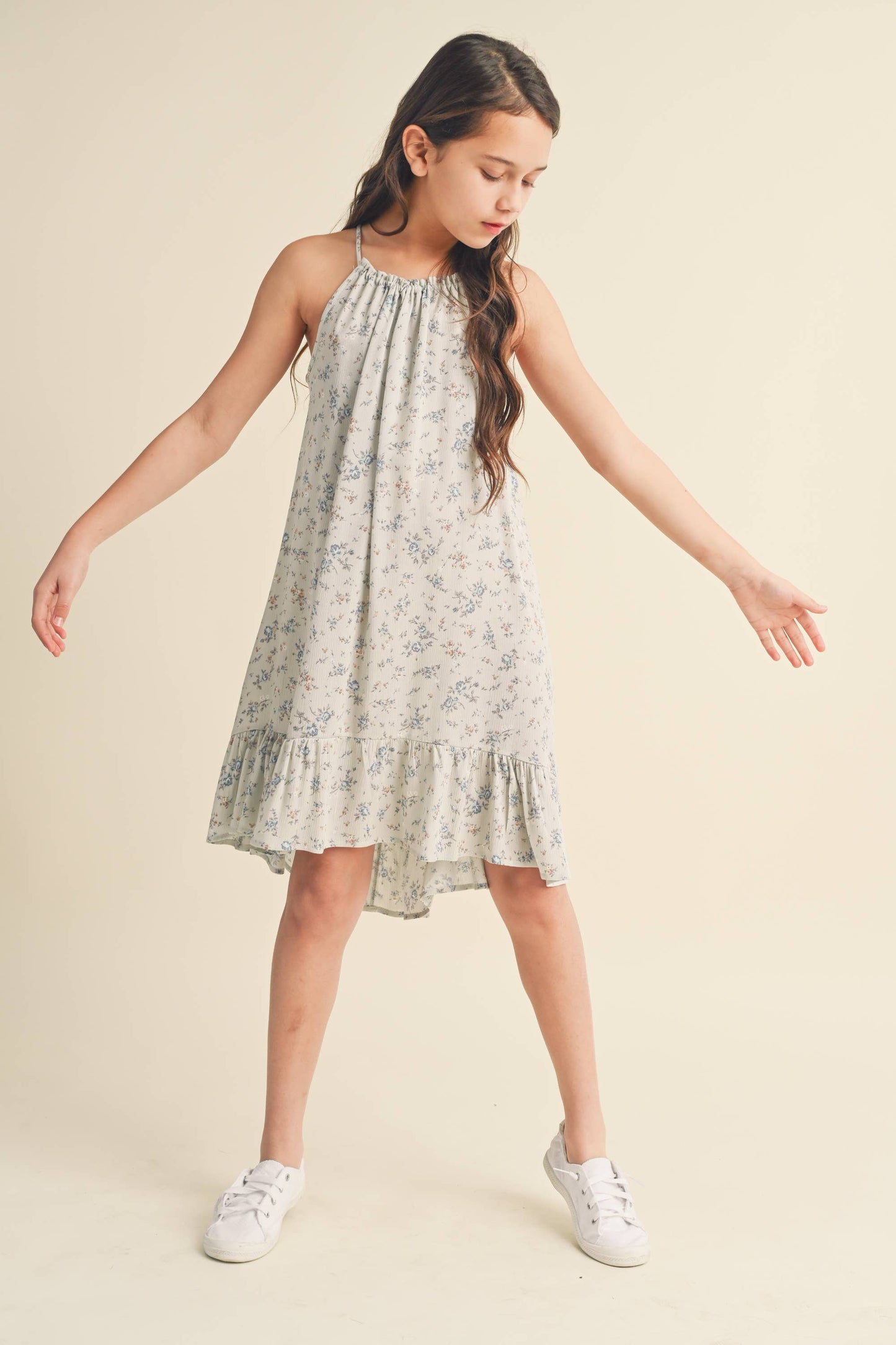 Halter Flounce Dress || Sage + Stone Blue