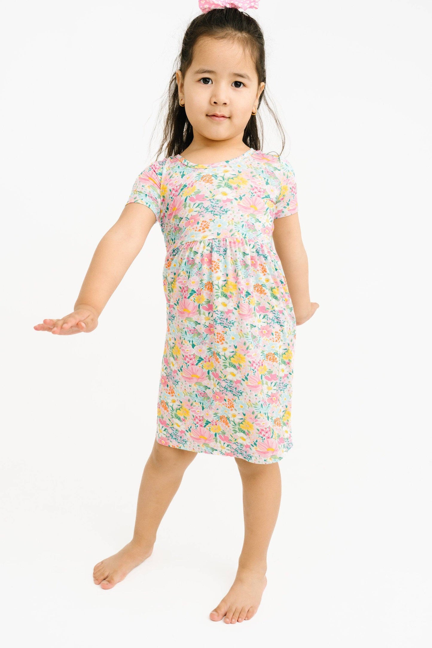 Short Sleeve Bamboo Dress || Garden Glow
