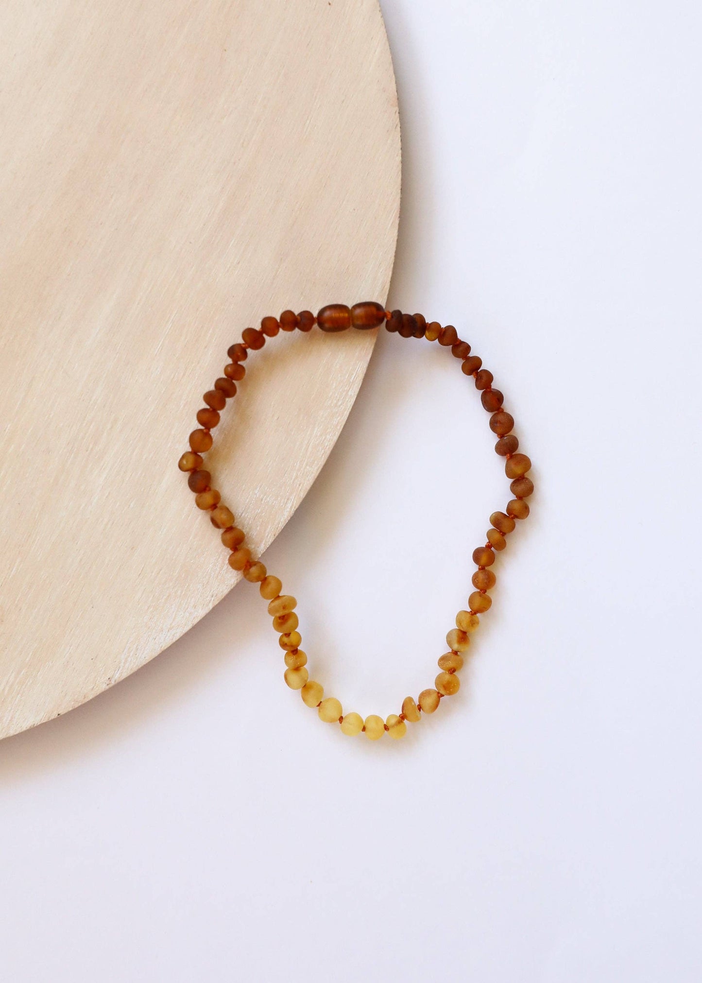 Raw Baltic Amber + Sunflower || Baby Necklace 11"