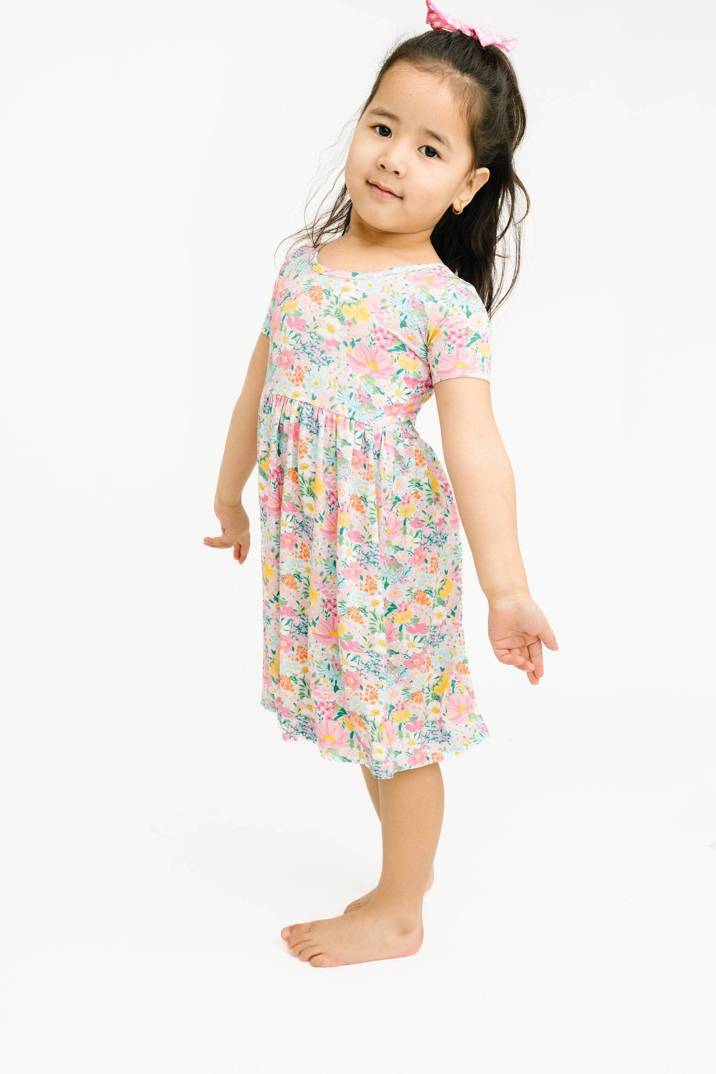 Short Sleeve Bamboo Dress || Garden Glow