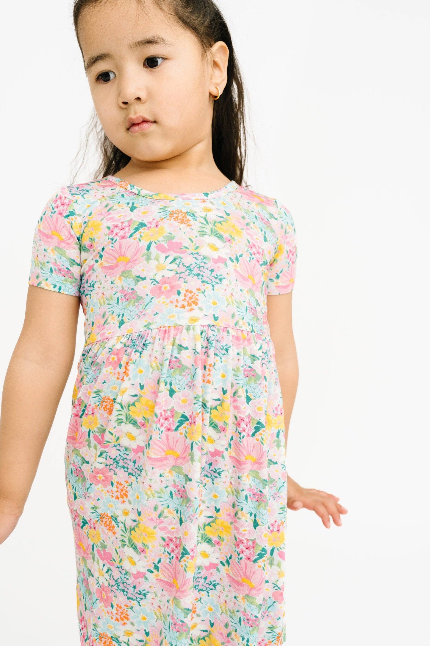 Short Sleeve Bamboo Dress || Garden Glow