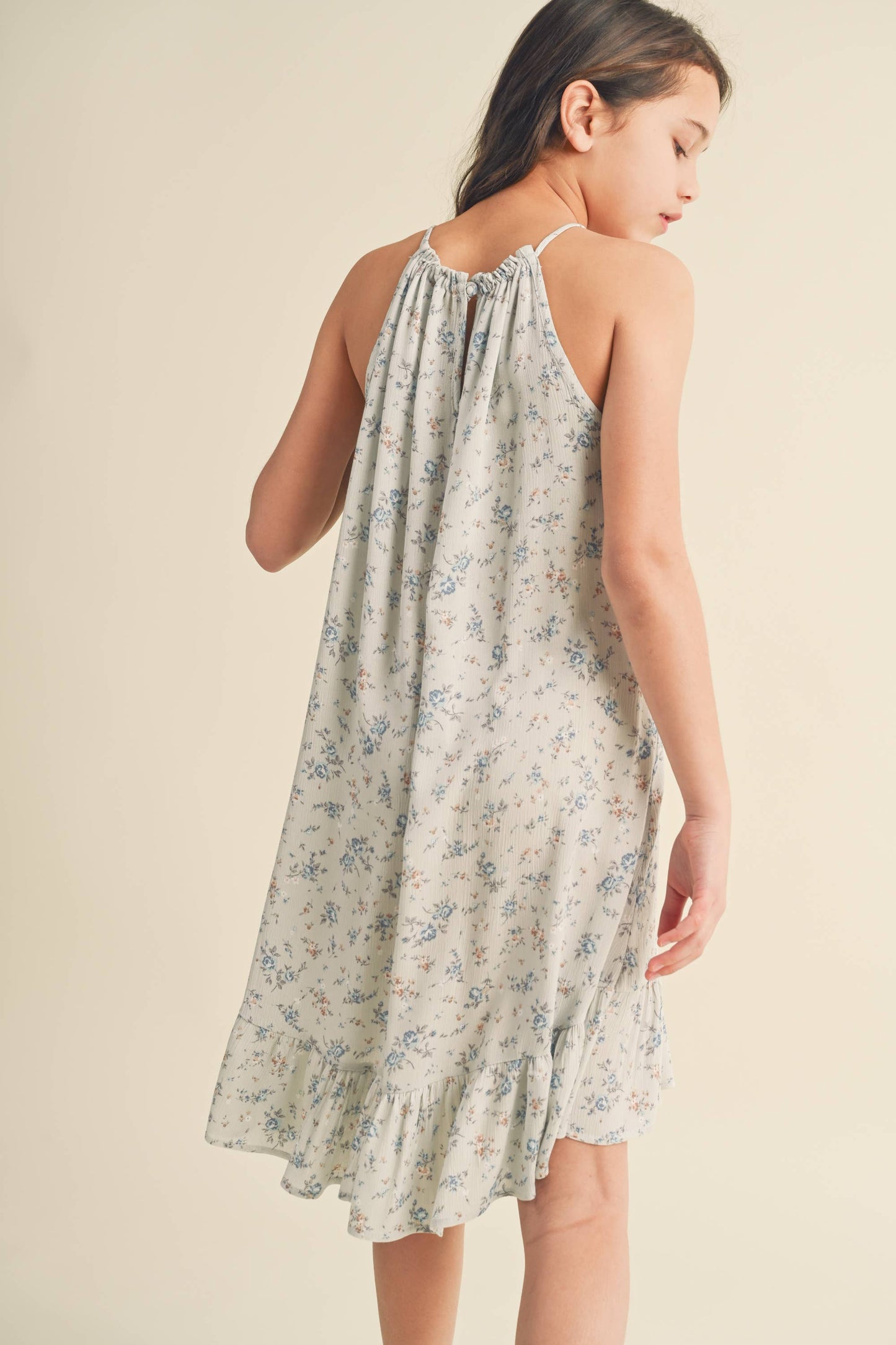Halter Flounce Dress || Sage + Stone Blue