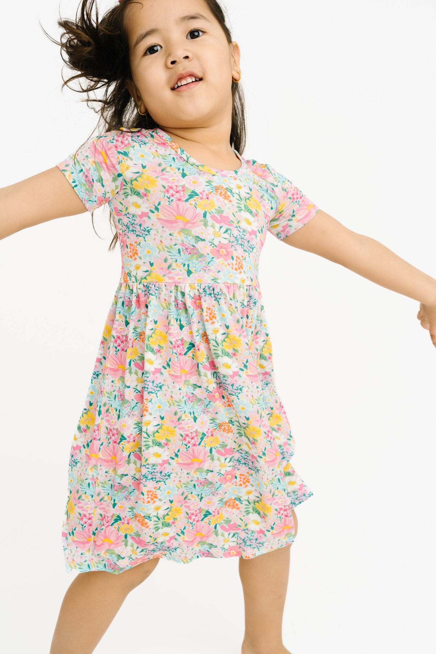 Short Sleeve Bamboo Dress || Garden Glow