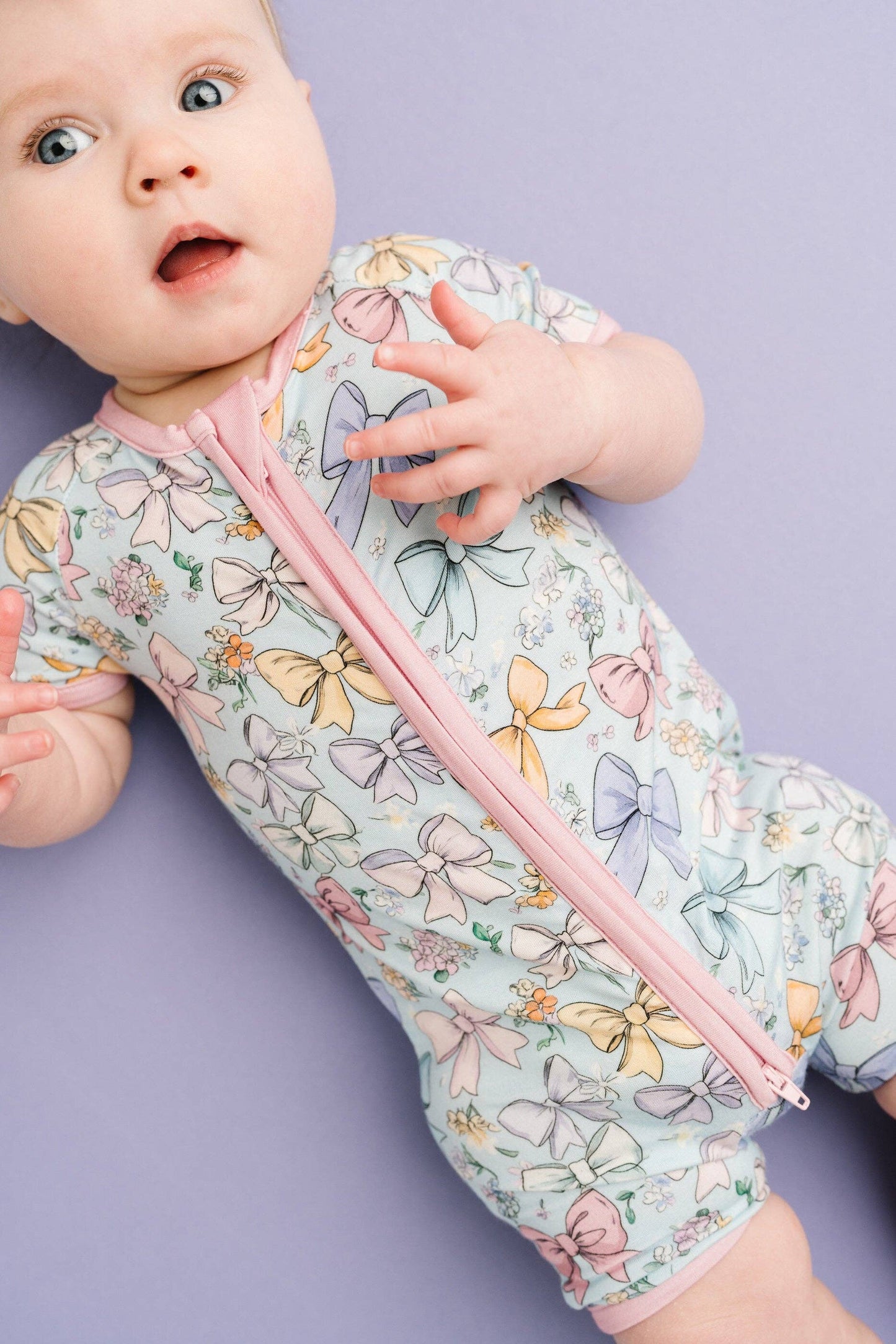 Bamboo Short Romper || Spring Bows
