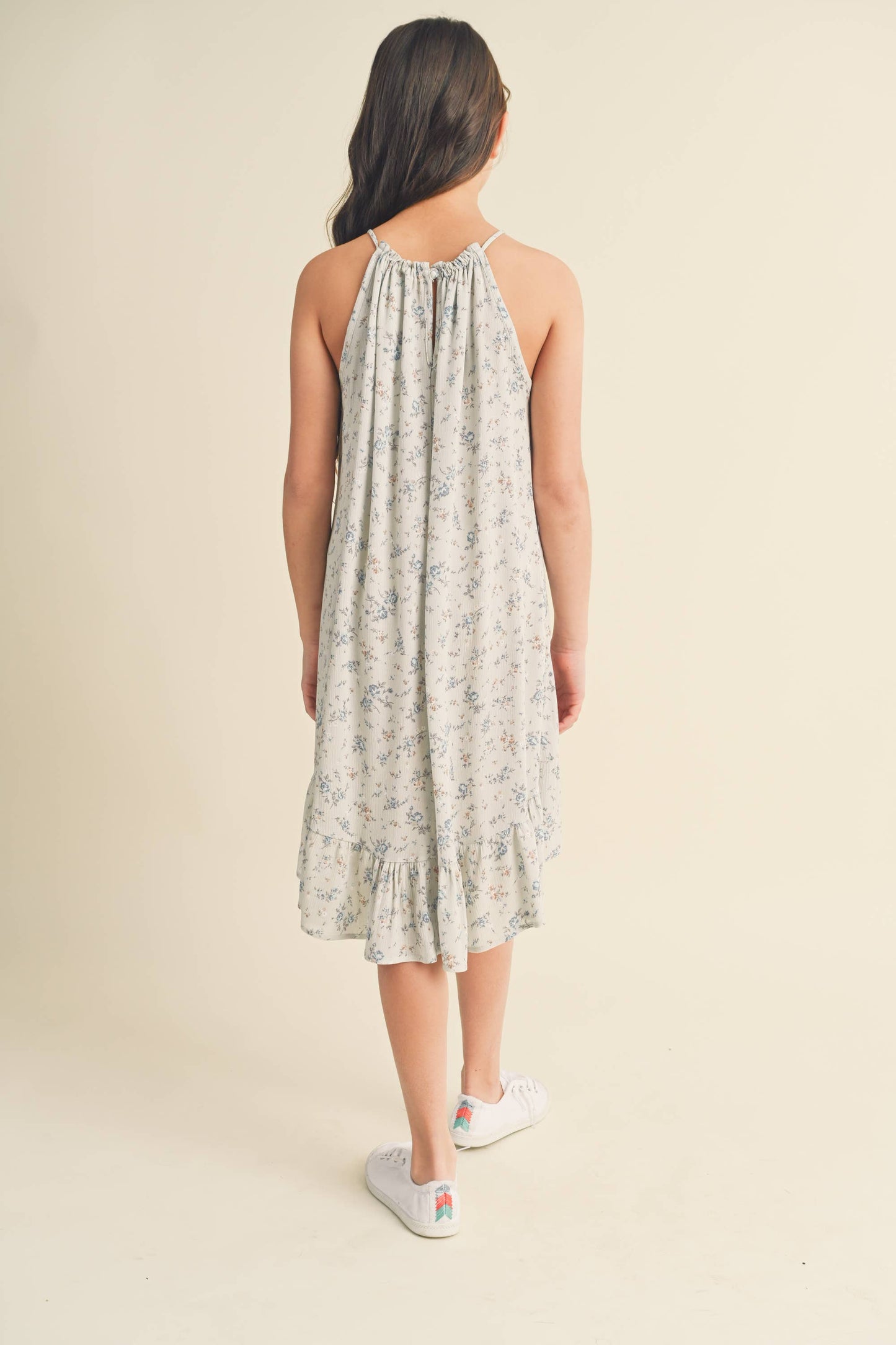 Halter Flounce Dress || Sage + Stone Blue