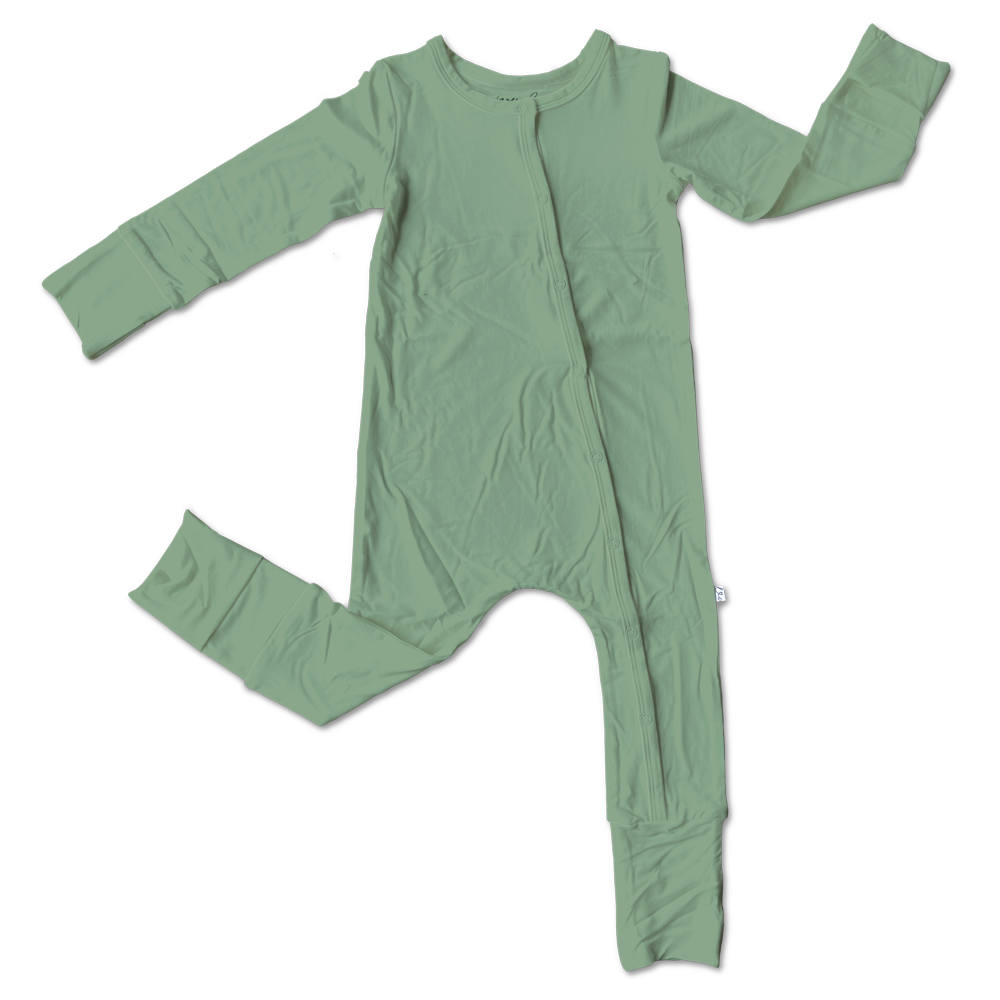 Bamboo Convertible Snap Footie || Sage