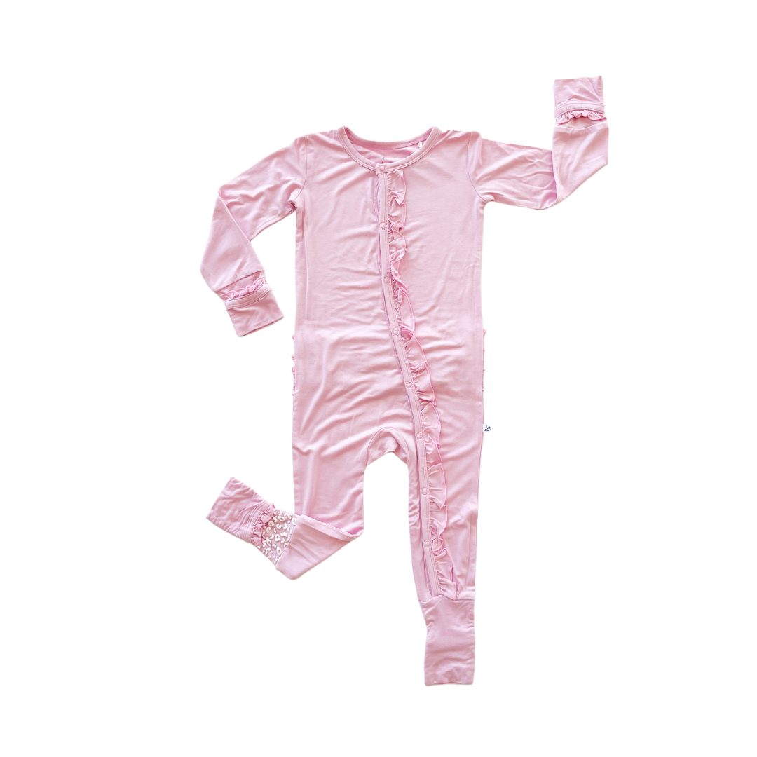 Bamboo Convertible Snap Footie || Lillian Pink