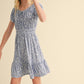 Puff Sleeve Dress || Blue Ditsy Floral