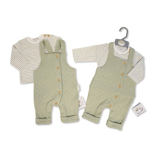 Quilted Overall Set || Sage + Stripes