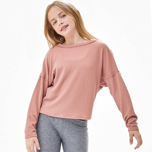 Ribbed Pullover Top || Dusty Pink