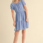 Puff Sleeve Tiered Dress || Blue