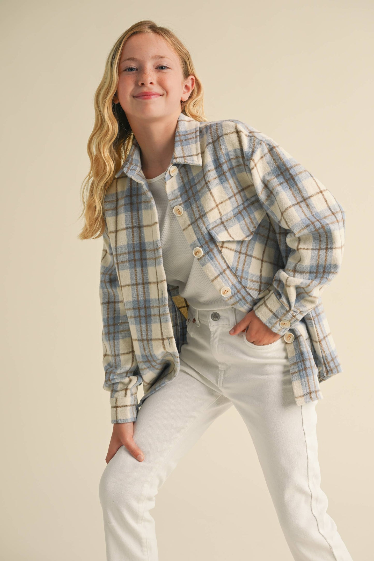 Fall Shacket || Blue Plaid