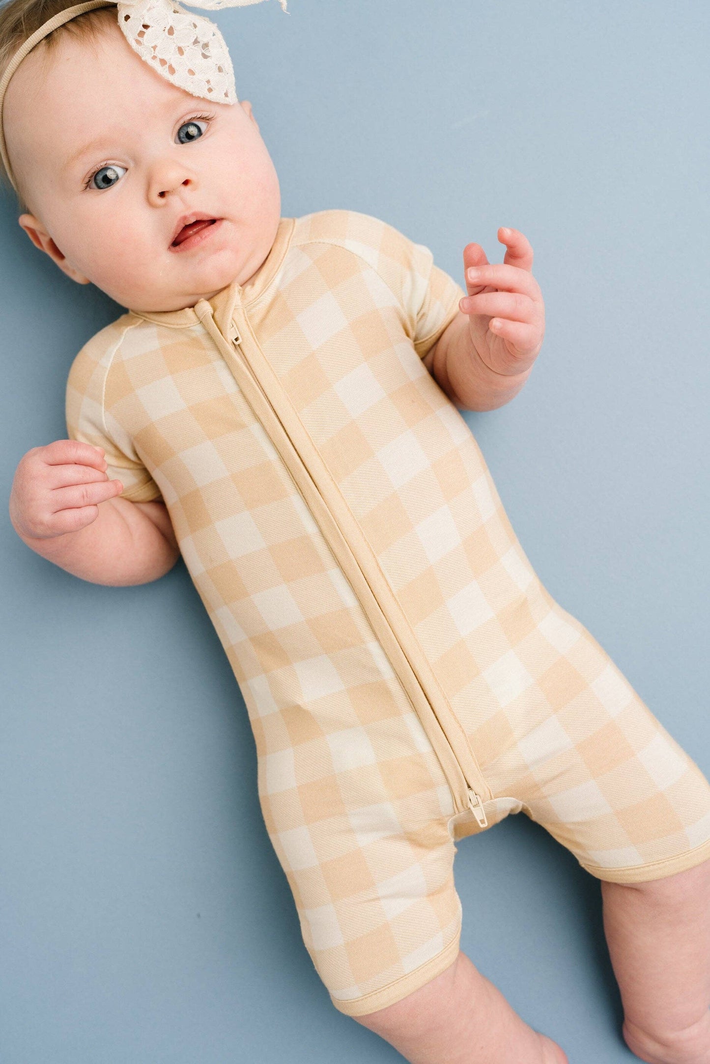 Bamboo Short Romper || Desert Plaid