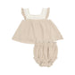 Pinafore + High Waisted Diaper Cover || Oxford Tan