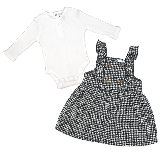 2 PC Ponte Cord Jumper Set || Cream Houndstooth