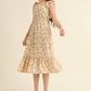 Juliette Waist Midi Dress || Yellow Floral