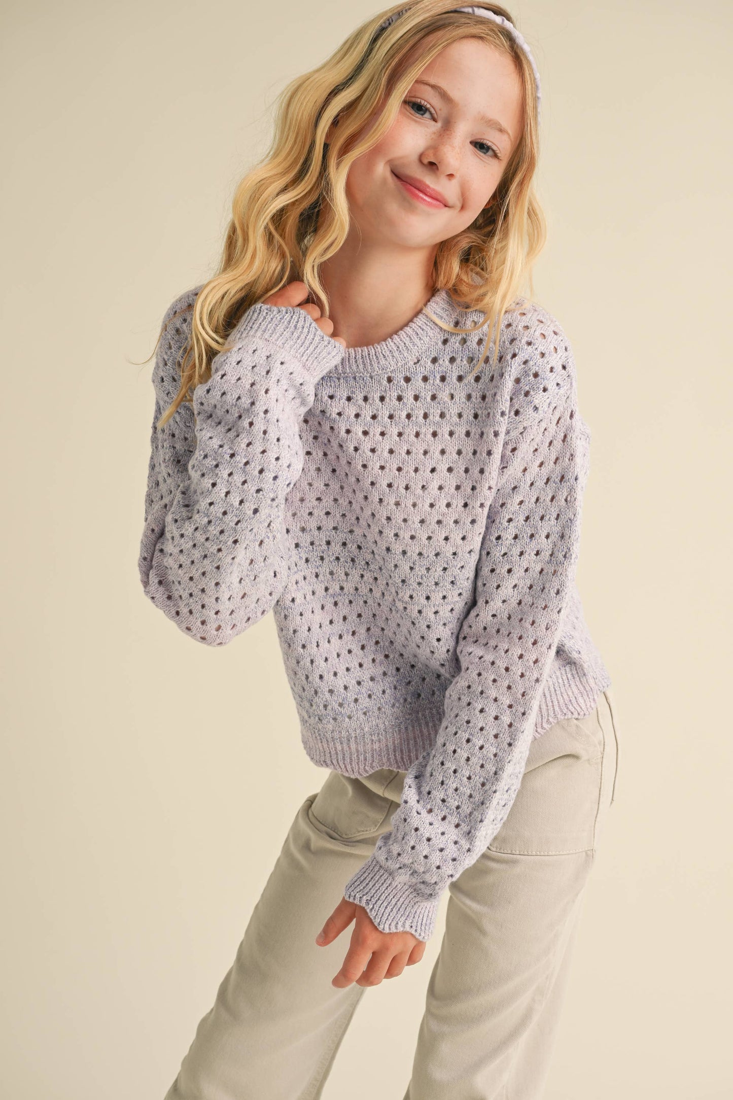 Knit Pullover Sweater || Pink Skies Cotton Candy