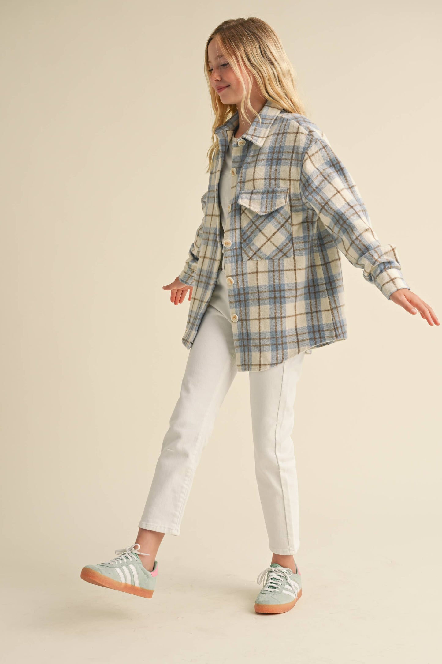 Fall Shacket || Blue Plaid