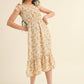 Juliette Waist Midi Dress || Yellow Floral